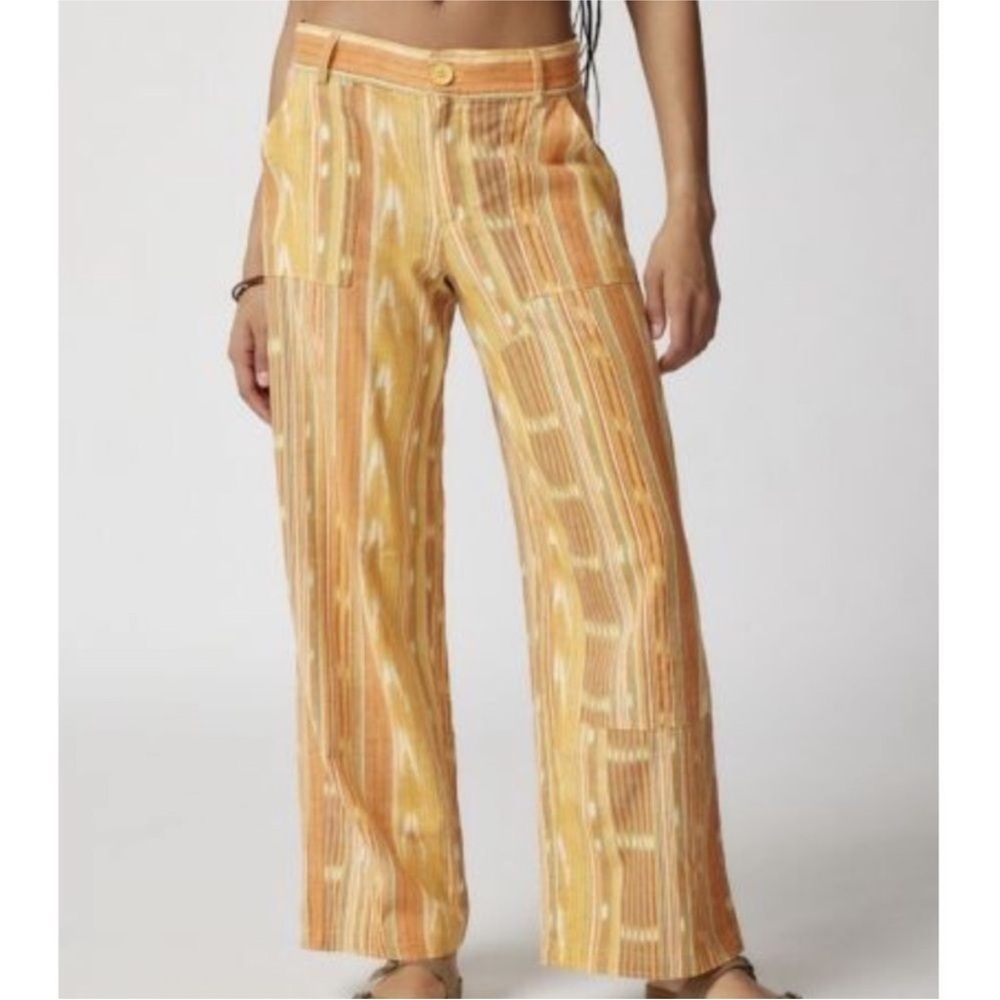 BDG Wide Leg Striped Sunburst Yellow Pants